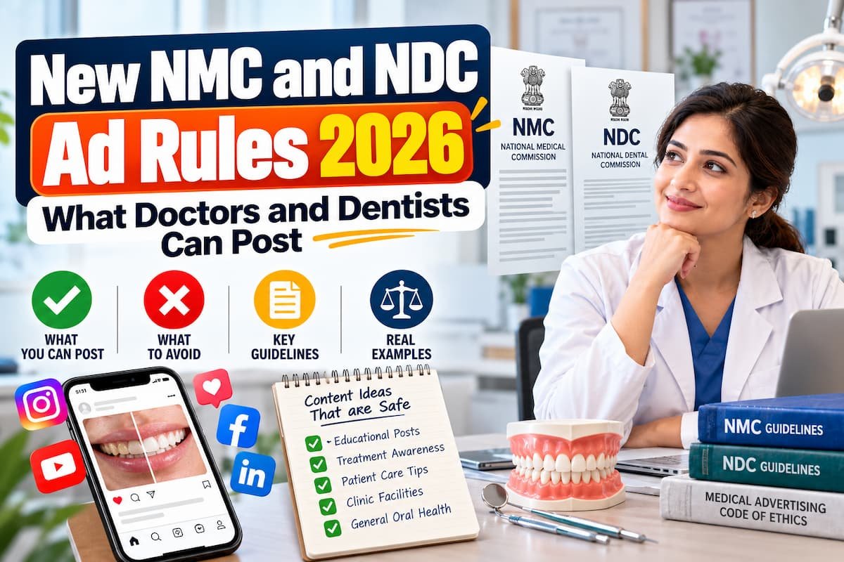 NMC & NDC Ad Rules 2026 for Doctors & Dentists | DotCreative
